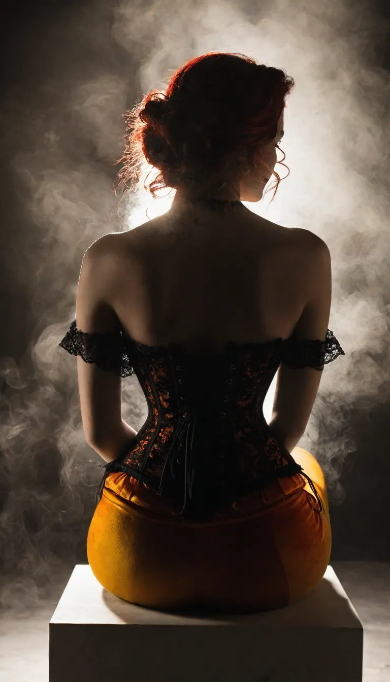 Silhouette féminine adulte en corseterie graphique