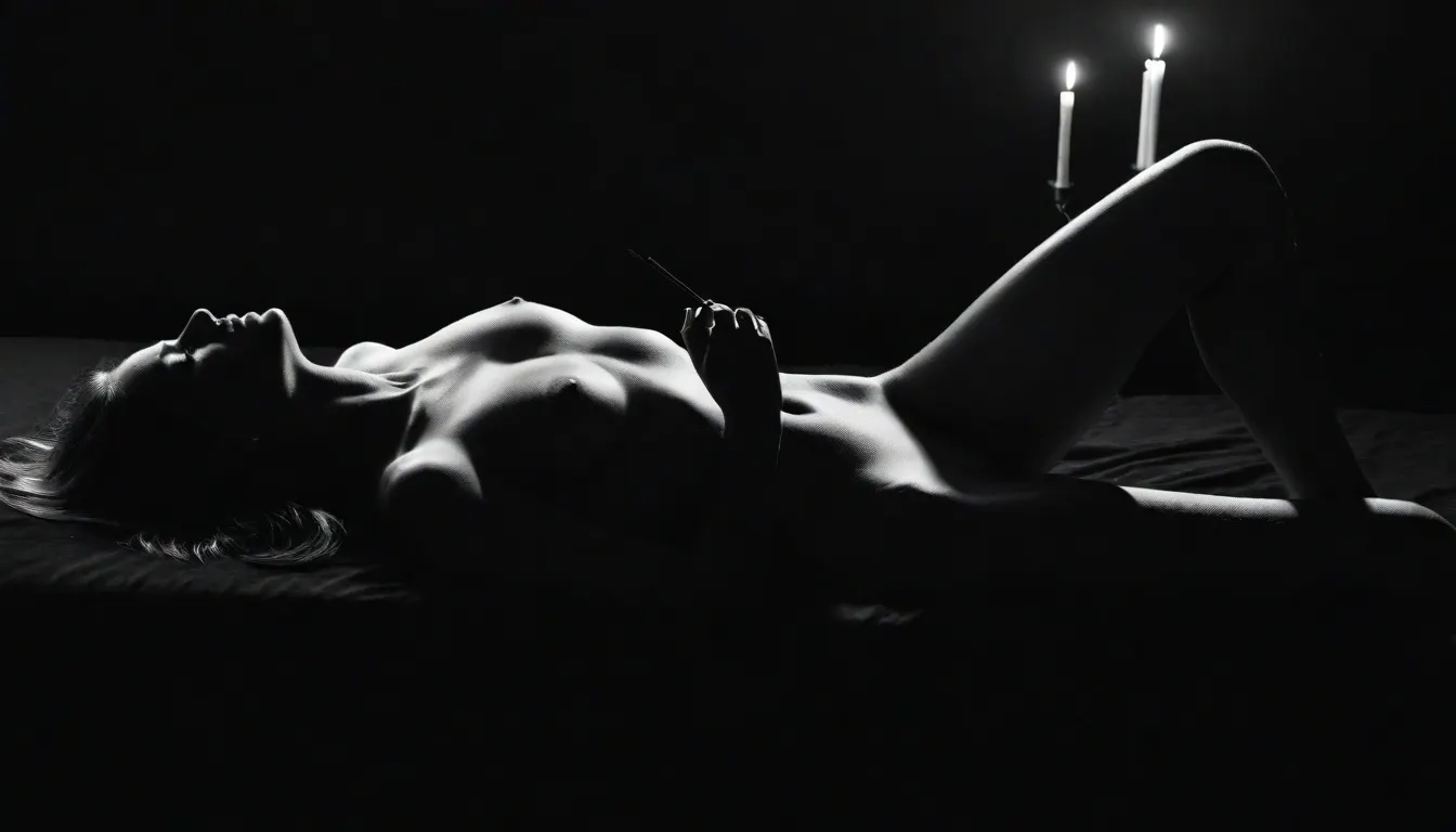 Étude artistique du corps féminin adulte en noir et blanc